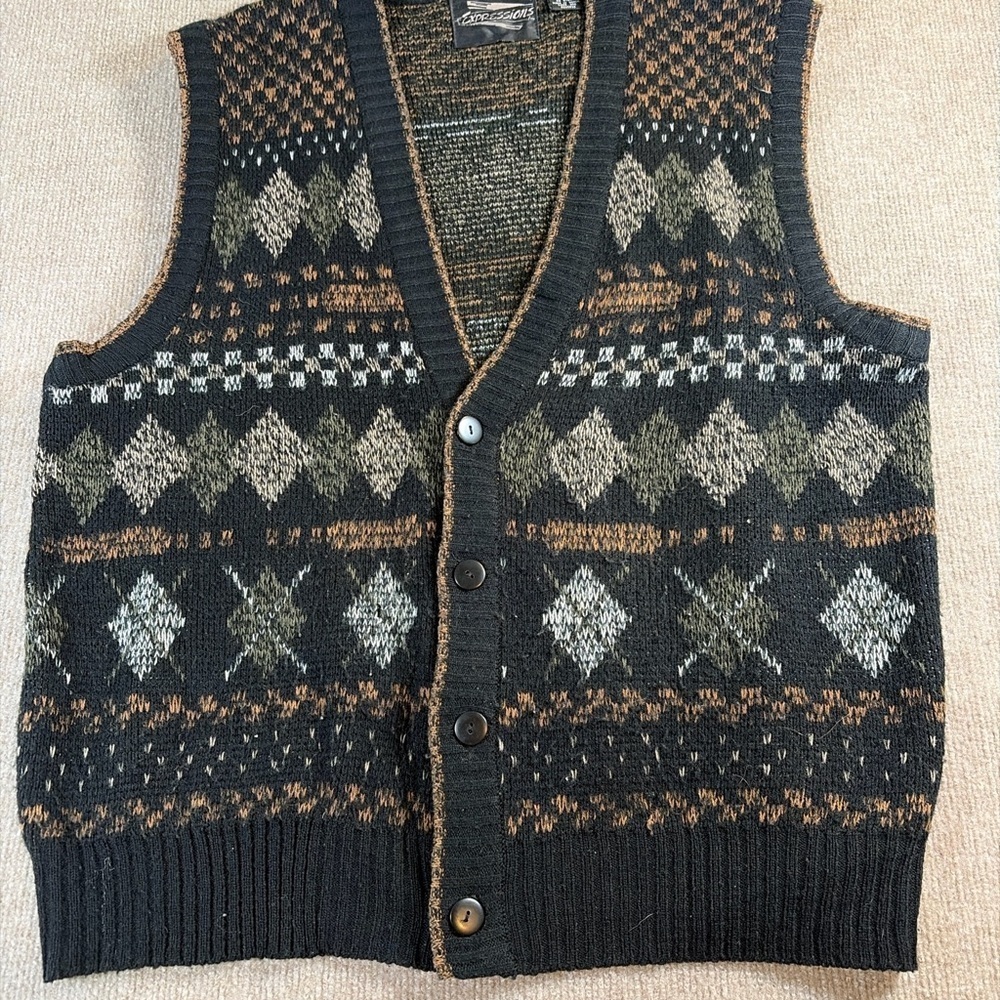 Men's Patterned Knit Vest  0223